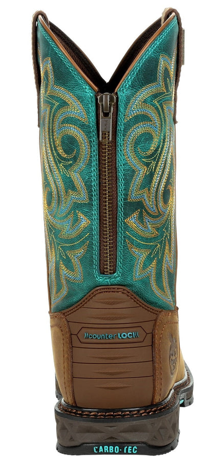 Georgia Carbo-Tec Waterproof Turquoise Pull on Womens Western Boots