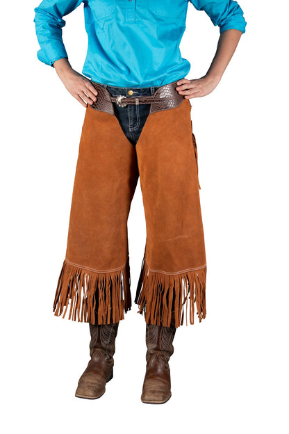 Fort Worth Work Chink Suede Chaps - Brown/Tan