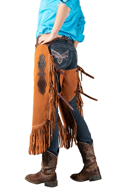 Fort Worth Work Chink Suede Chaps - Brown/Tan