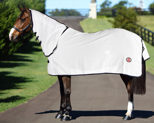 Kool Master Flag Horse Rug Combo - White & Navy