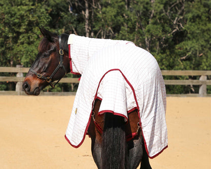 GG Australia Tear-Stop Horse Rug Combo - White w/Maroon