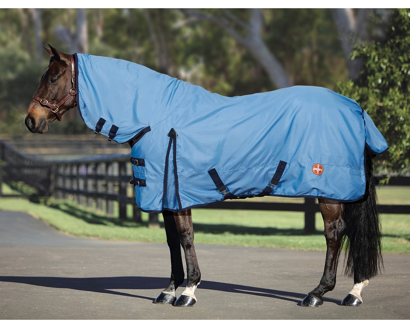 Kozy 600D Lite Rainsheet Horse Rug Combo - Blue