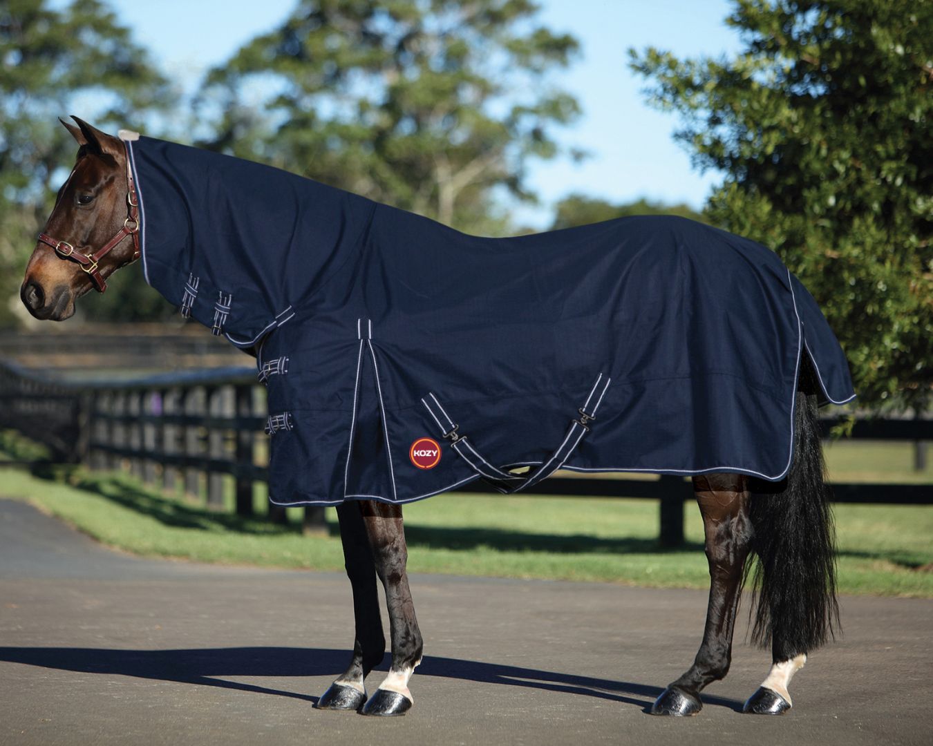 Kozy 1200D Rainsheet Horse Rug Combo - Navy