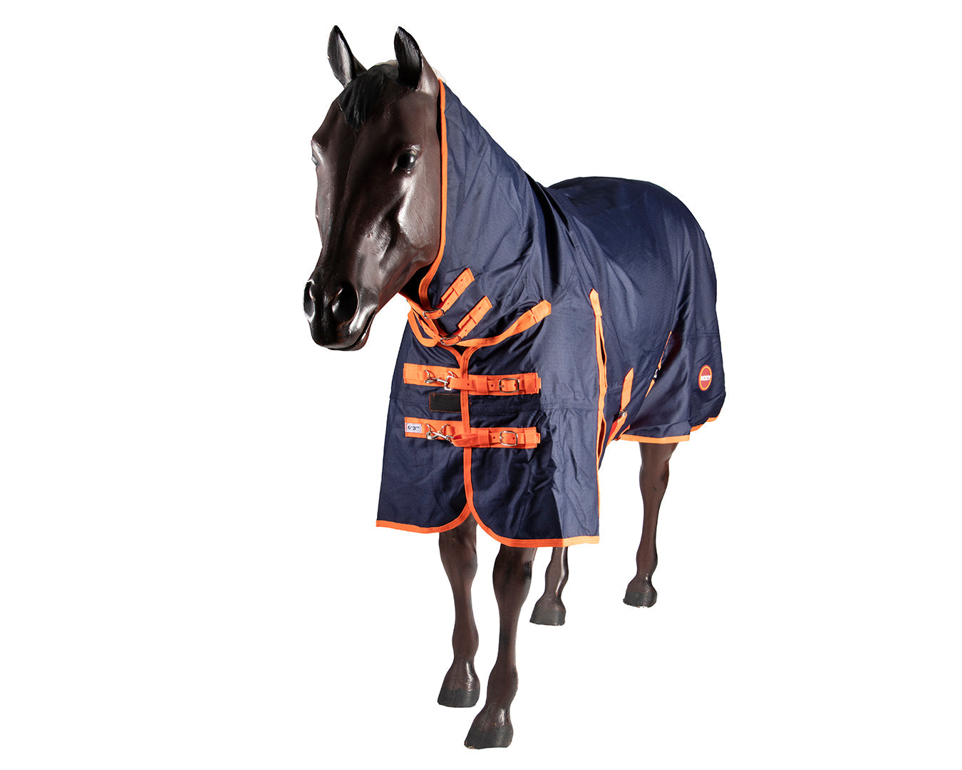 Kozy 1200D Rainsheet Horse Rug Combo - Navy & Orange