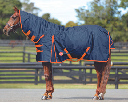 Kozy 1200D Rainsheet Horse Rug Combo - Navy & Orange