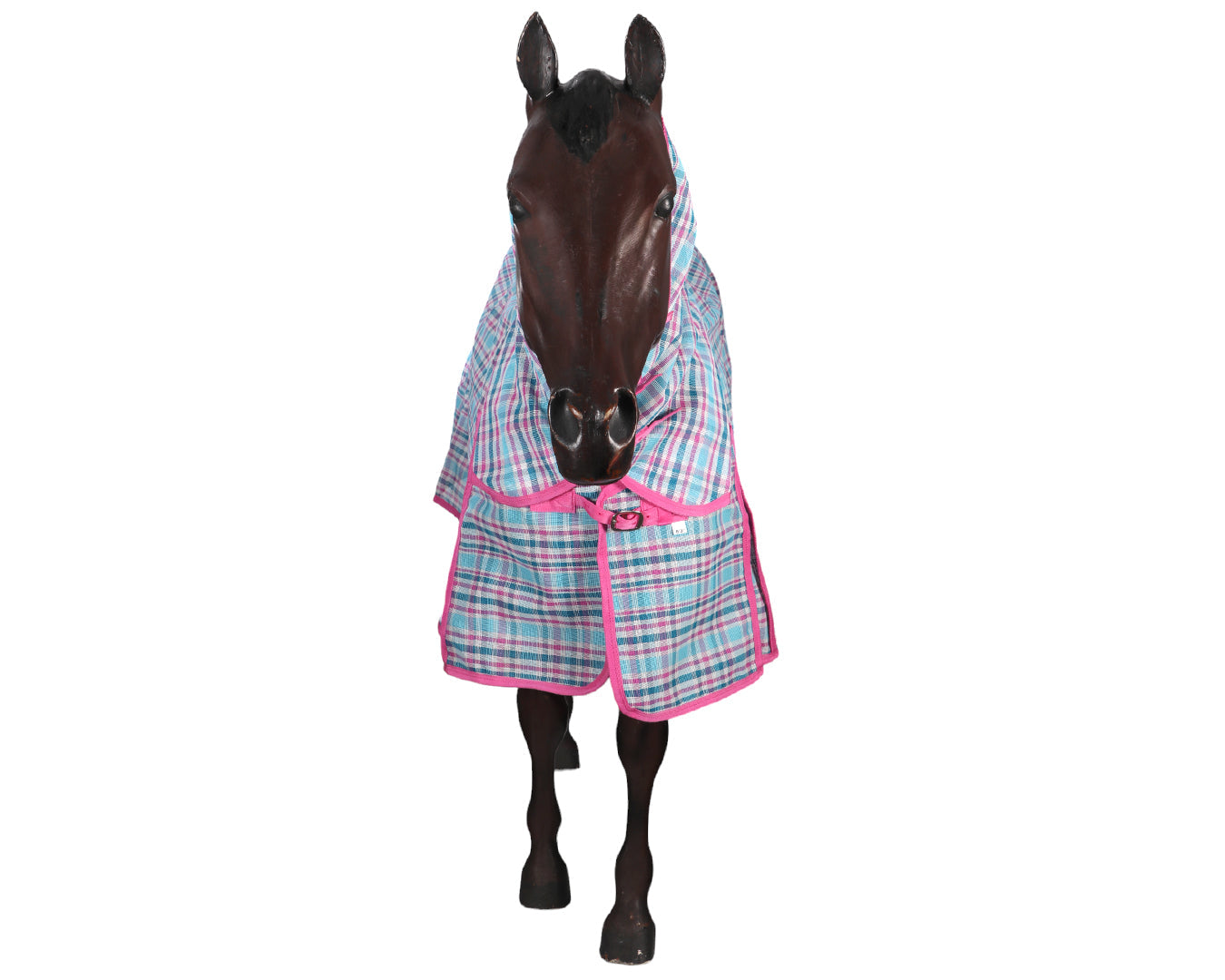 Kool Master PVC Shade Mesh Horse Rug Combo - Ice Blue/Pink