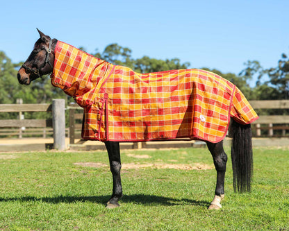 Kool Master PVC Shade Mesh Horse Rug Combo - Red/Amber