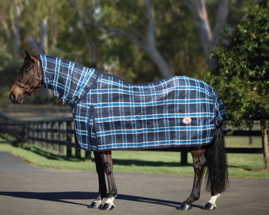 Kool Master PVC Shade Mesh Horse Rug Combo - Navy & Blue