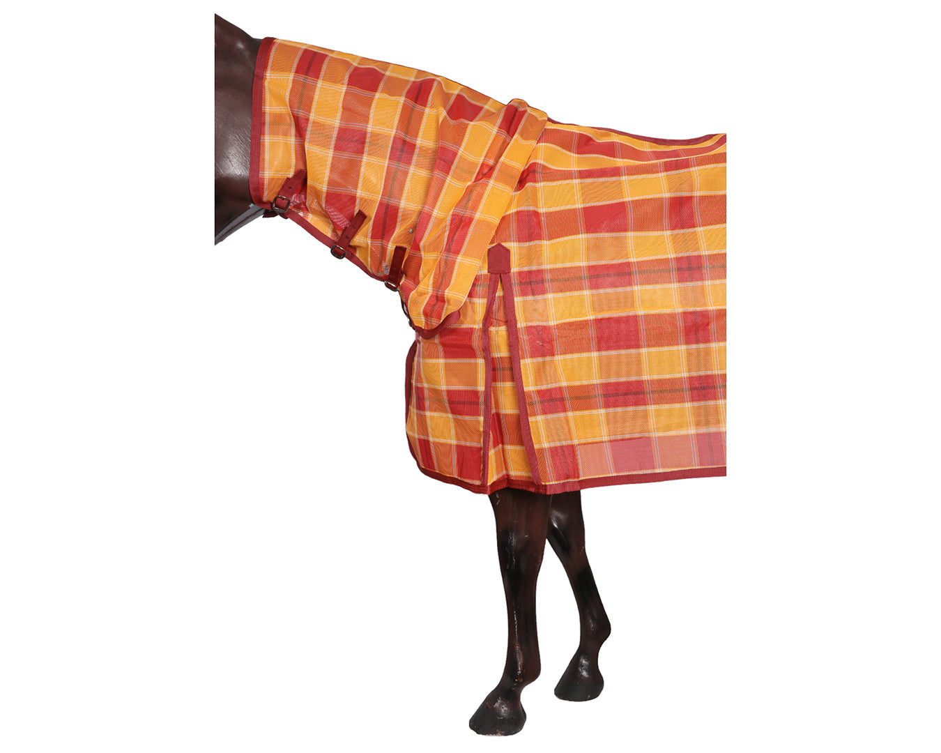 Kool Master PVC Shade Mesh Horse Rug Combo - Red/Amber