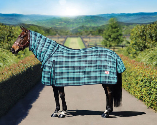 Kool Master PVC Shade Mesh Horse Rug Combo - Turquoise & Navy