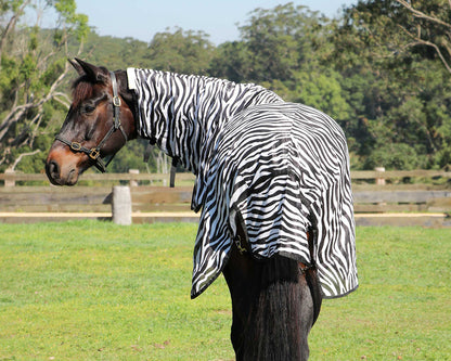 Horsemaster Fly Mesh Combo Rug - Zebra Print