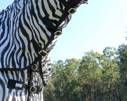 Horsemaster Fly Mesh Combo Rug - Zebra Print