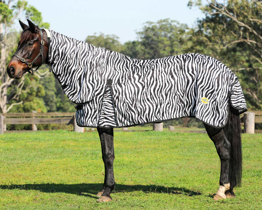 Horsemaster Fly Mesh Combo Rug - Zebra Print